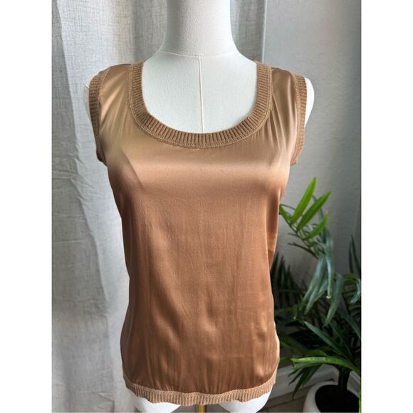 Escada Y2K‎ Wool Cashmere Silk  Tank Top Shirt 34 Small Vtg Goddess Core - Picture 1 of 9